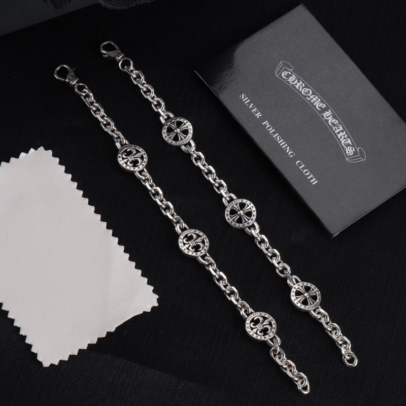 Chrome Hearts Silver Cross Circle Chain Bracelet view
