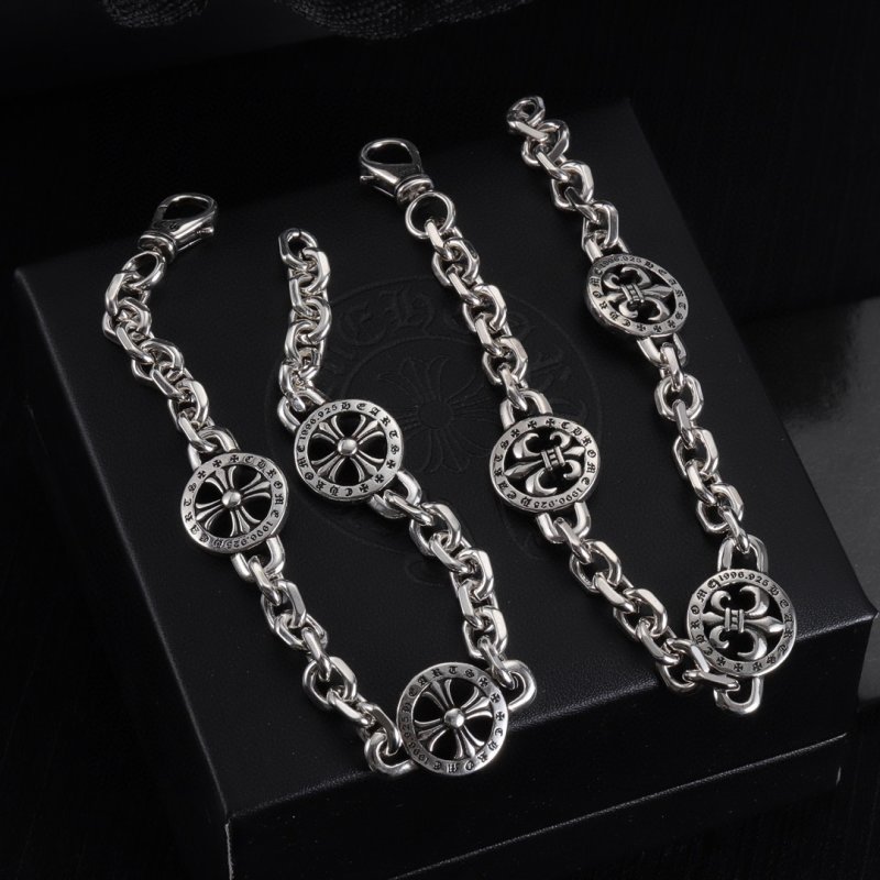 Chrome Hearts Silver Cross Circle Chain Bracelet view