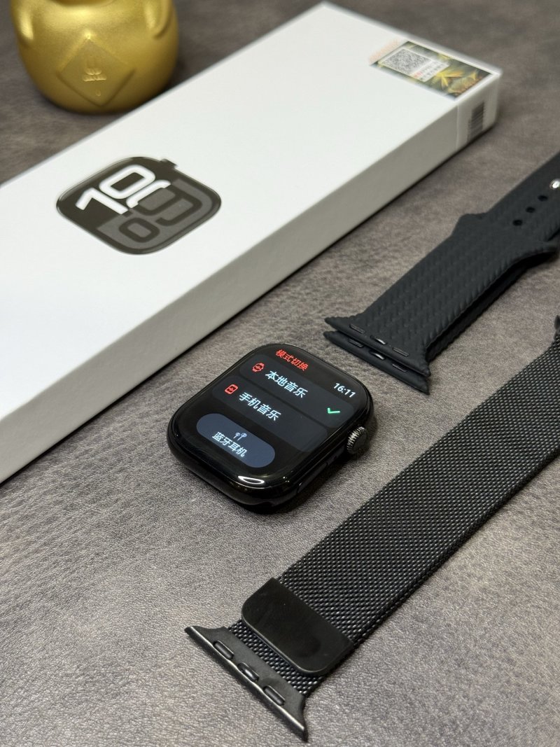 Apple Watch S10 46mm Black Stainless Steel 1:1 Replica view