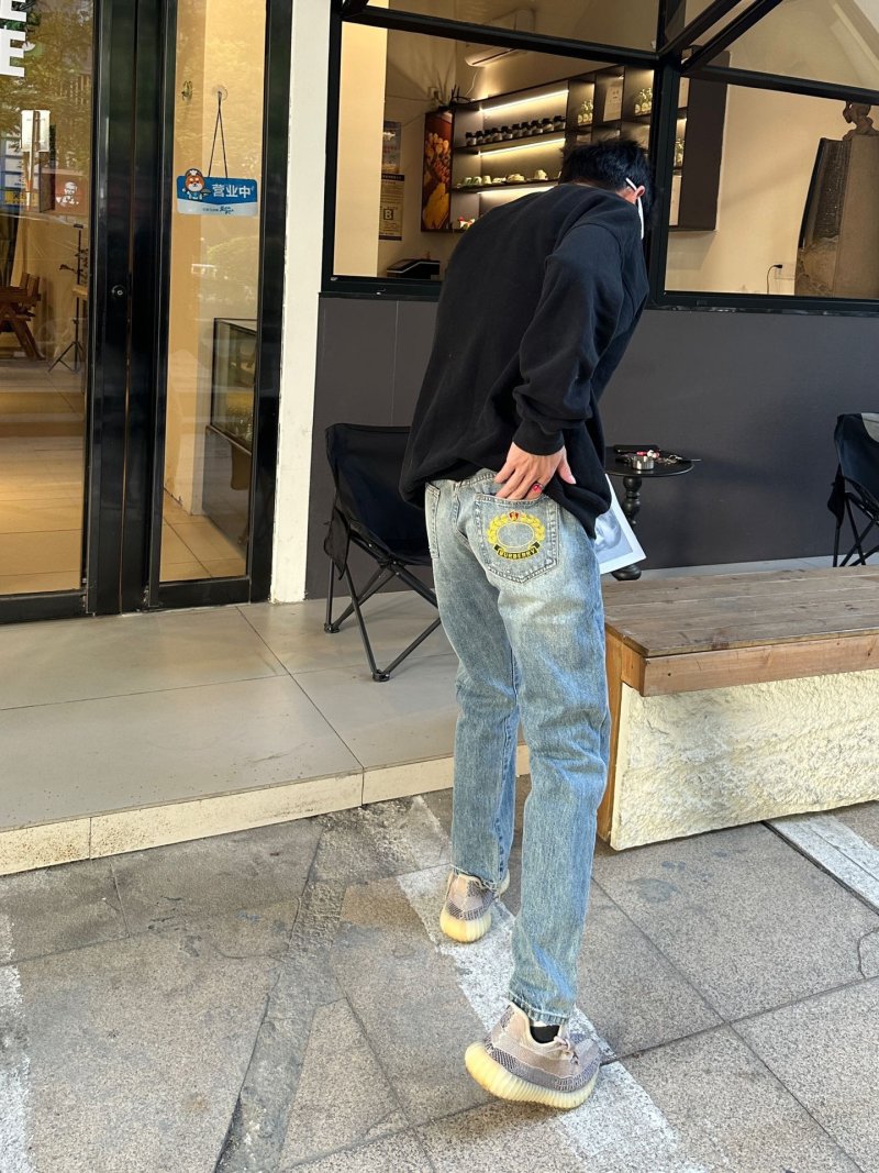 Light Wash Distressed Ripped Denim Jeans view