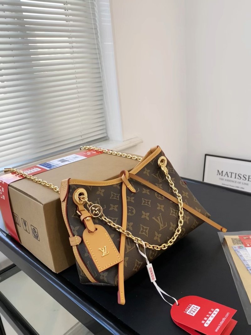 Louis Vuitton Monogram Canvas Shoulder Bag with Gold Chain