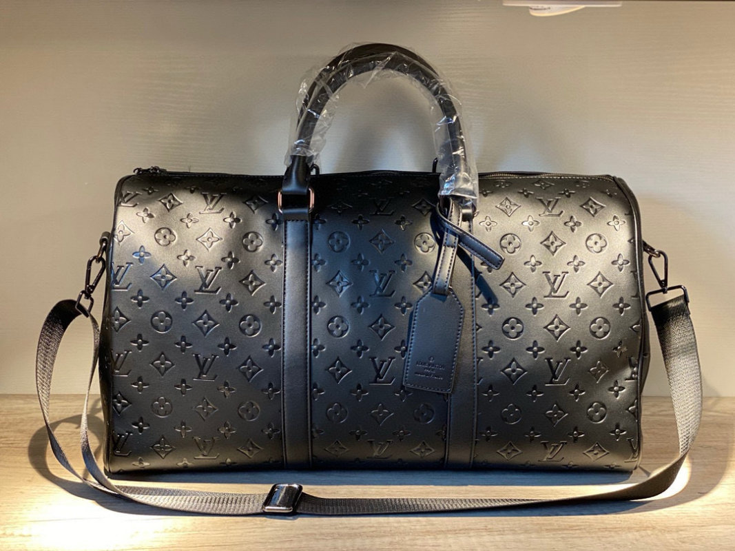 Louis Vuitton Monogram Keepall 55 Black Travel Duffel