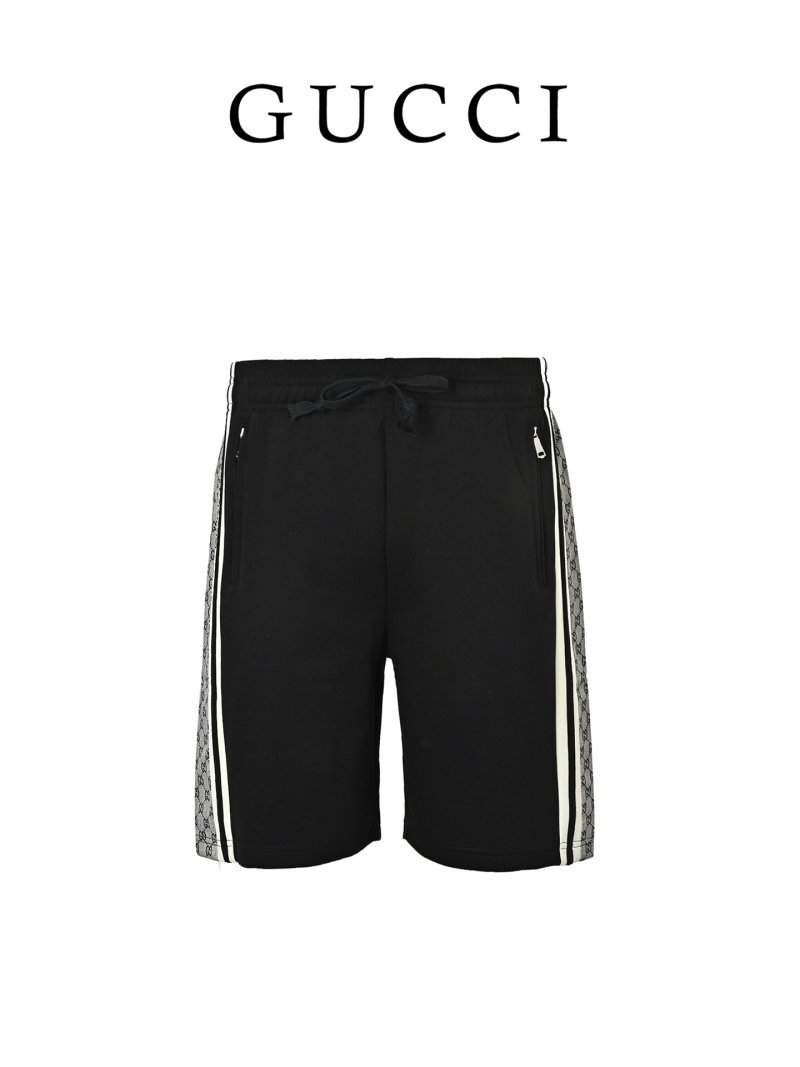 Black Shorts with Monogram Side Stripe view