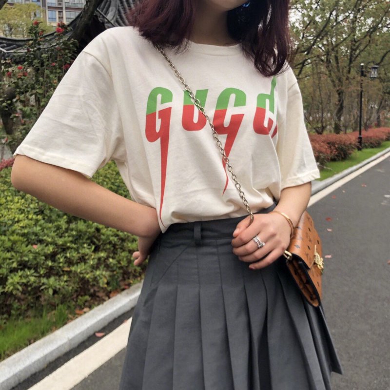 Gucci Logo T-Shirt Cream Red Green