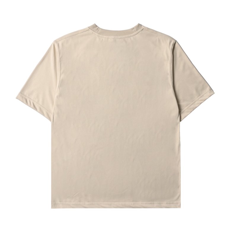 Cream Short Sleeve T-Shirt with Checkered Detail view