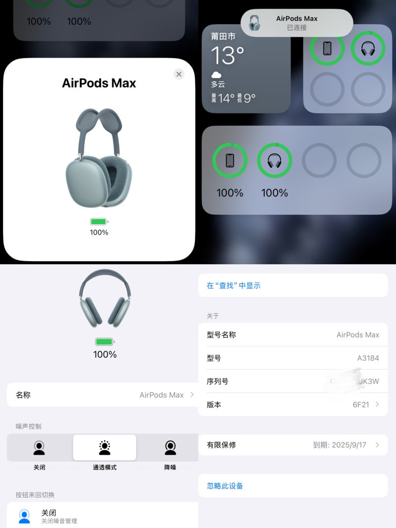Apple AirPods Pro Max Blue USB-C 1:1 Replica view