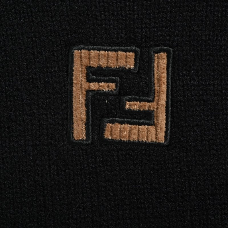 Fendi Black Double FF Embroidered Crewneck Sweater view