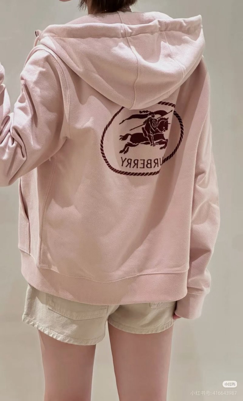 Burberry Pink Zip Hoodie view