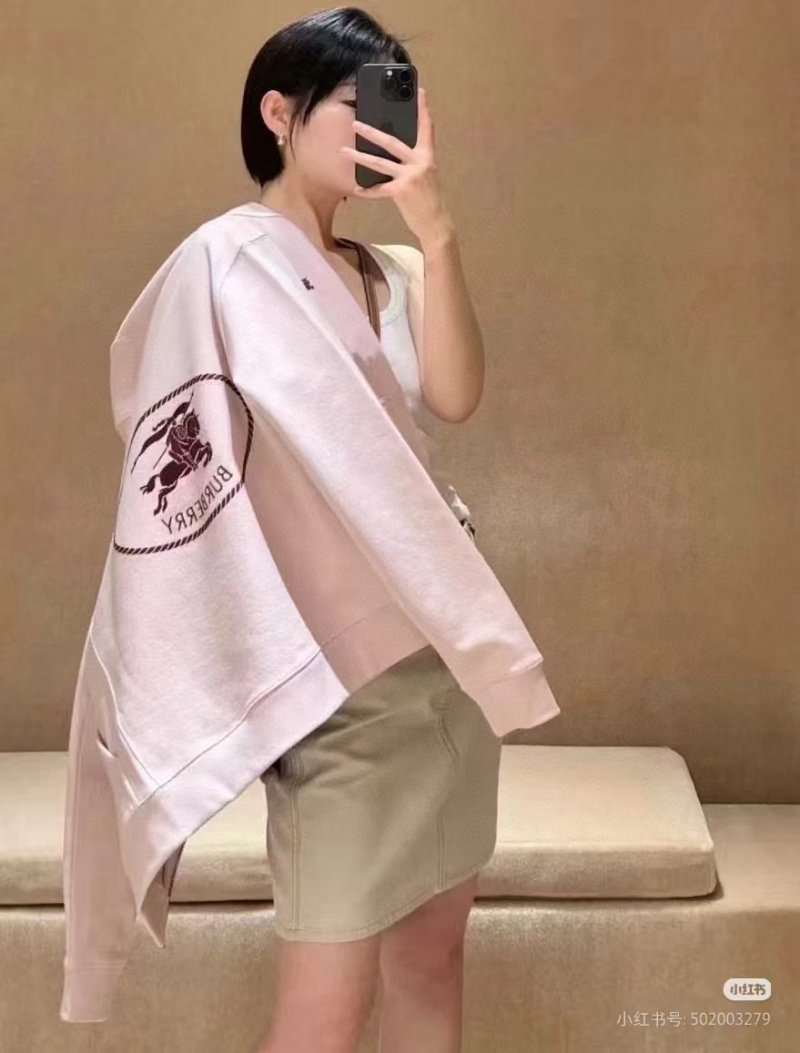 Burberry Pink Zip Hoodie view