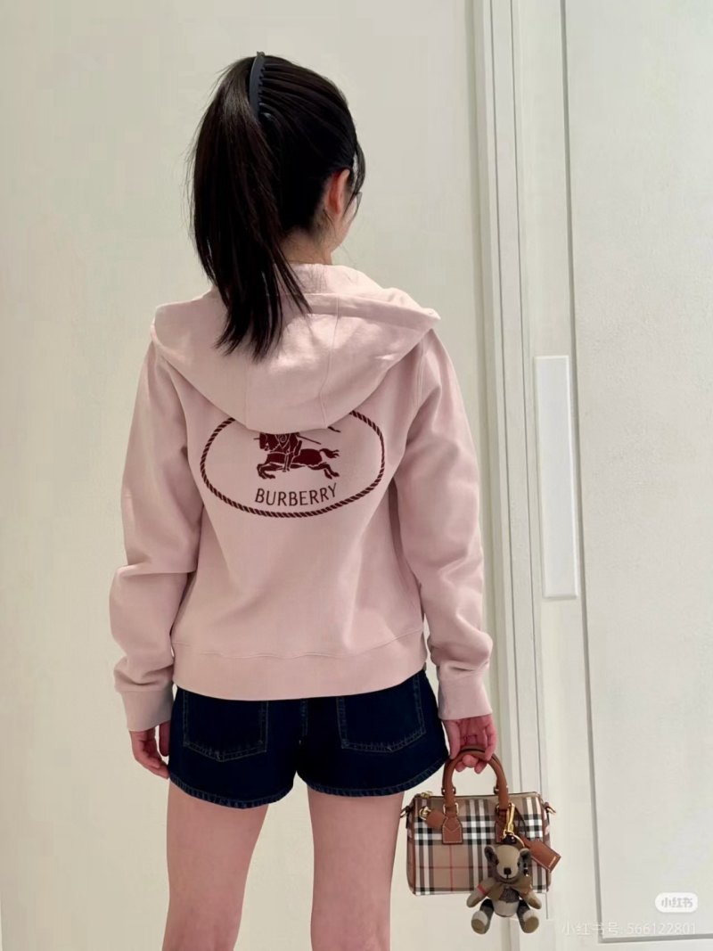 Burberry Pink Zip Hoodie view