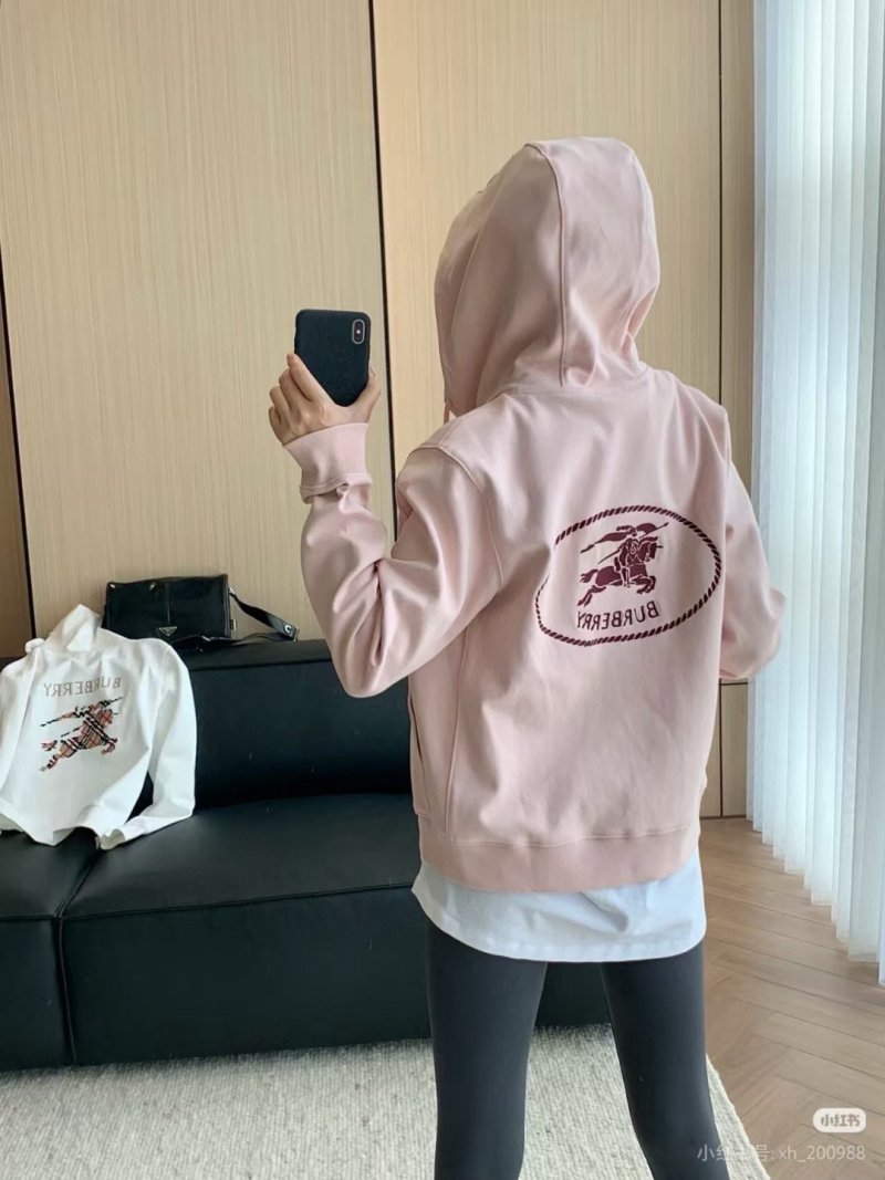 Burberry Pink Zip Hoodie view