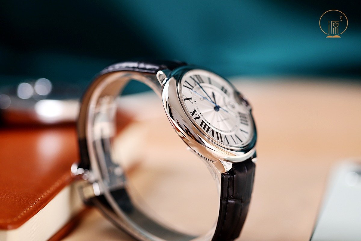 Cartier Ballon Bleu Automatic Black Leather Watch view