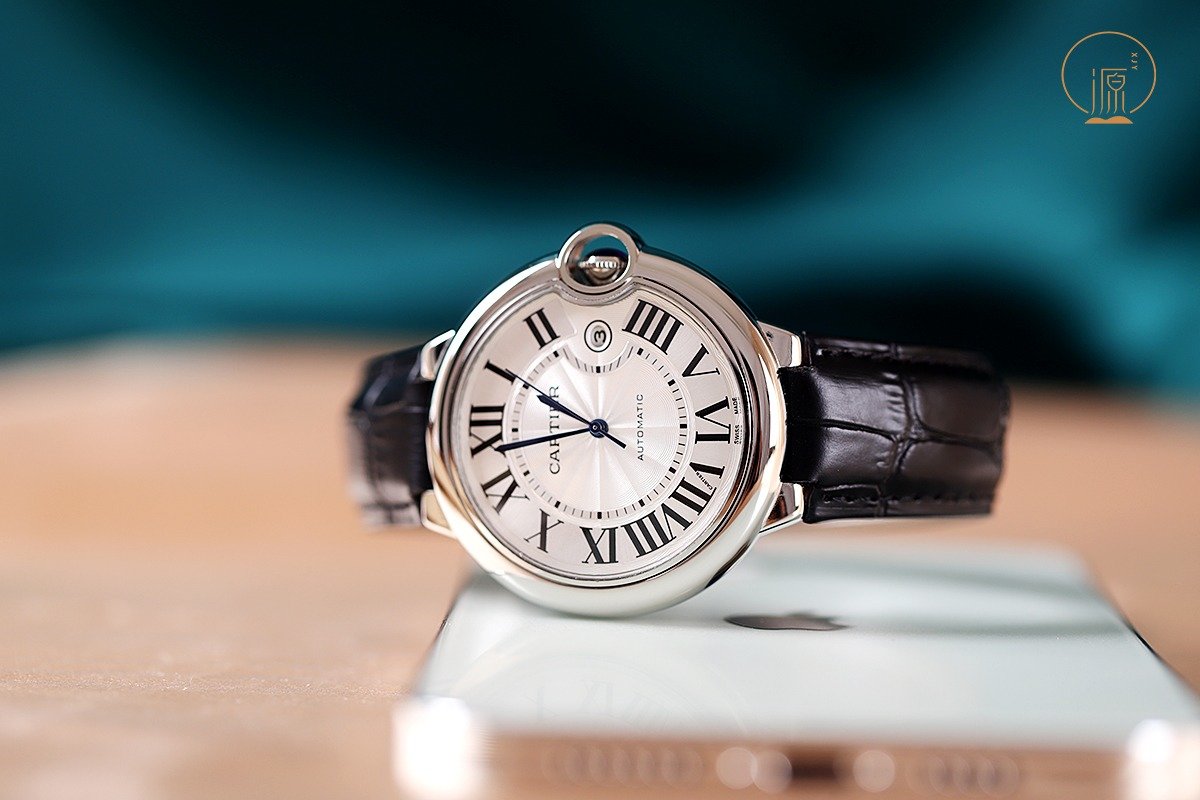 Cartier Ballon Bleu Automatic Black Leather Watch view