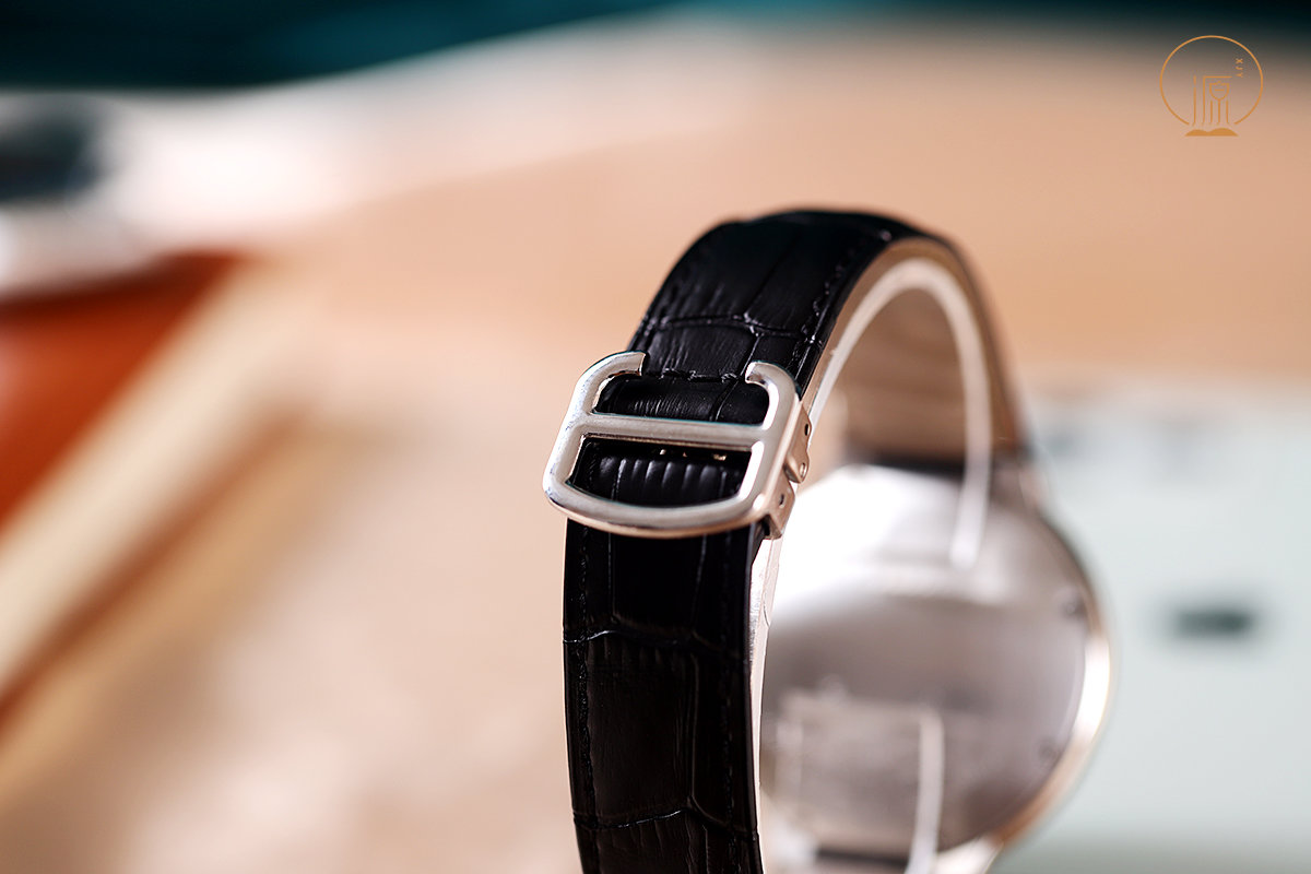 Cartier Ballon Bleu Automatic Black Leather Watch view