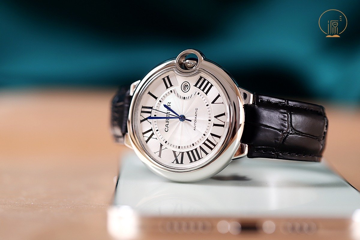 Cartier Ballon Bleu Automatic Black Leather Watch view