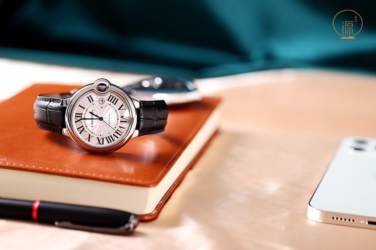Cartier Ballon Bleu Automatic Black Leather Watch view