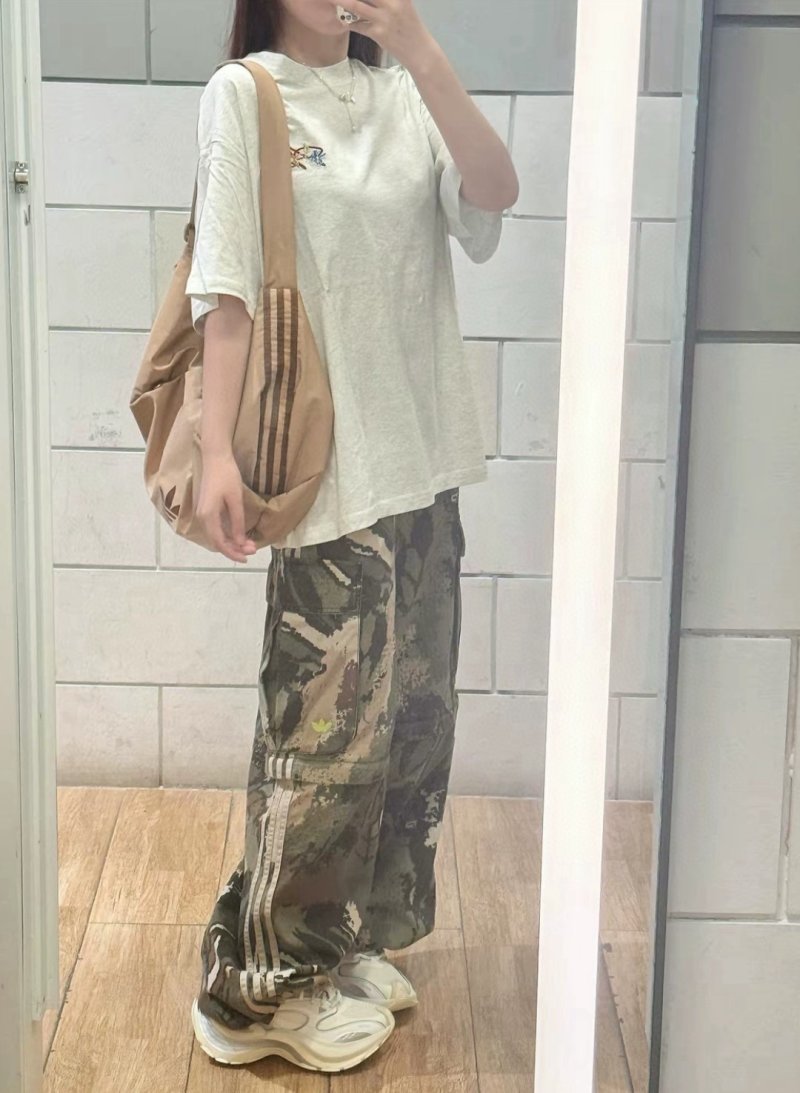 Adidas Camouflage Cargo Pants Khaki Multi-Pocket view