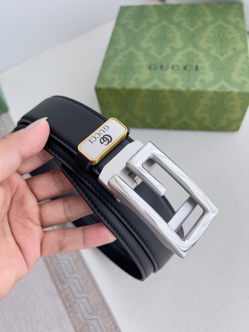 Gucci Automatic Buckle Leather Belt Black view