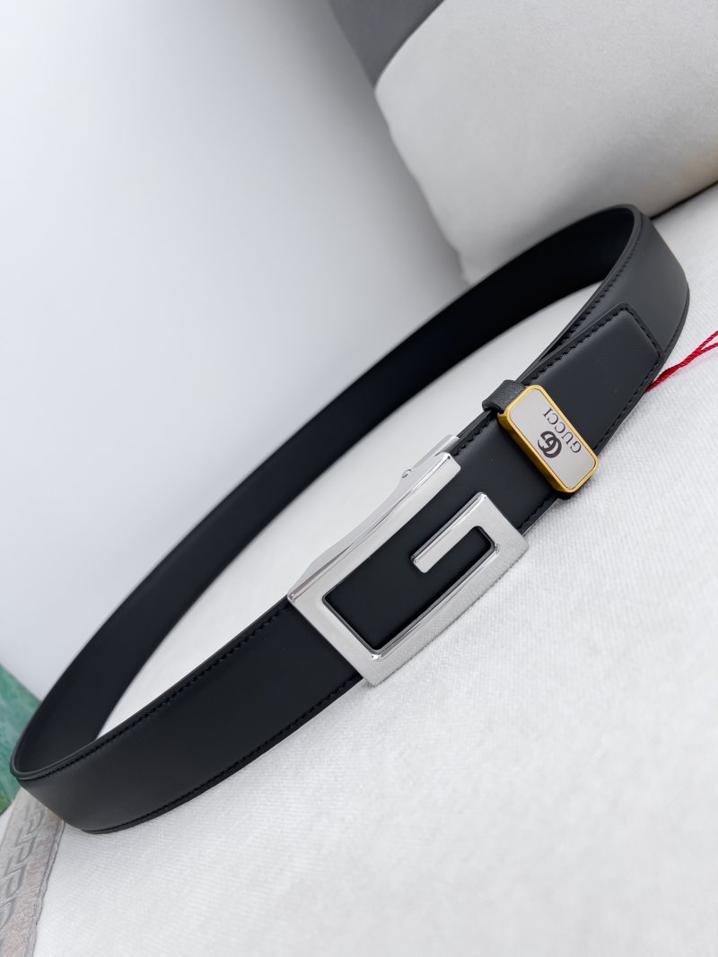 Gucci Automatic Buckle Leather Belt Black view
