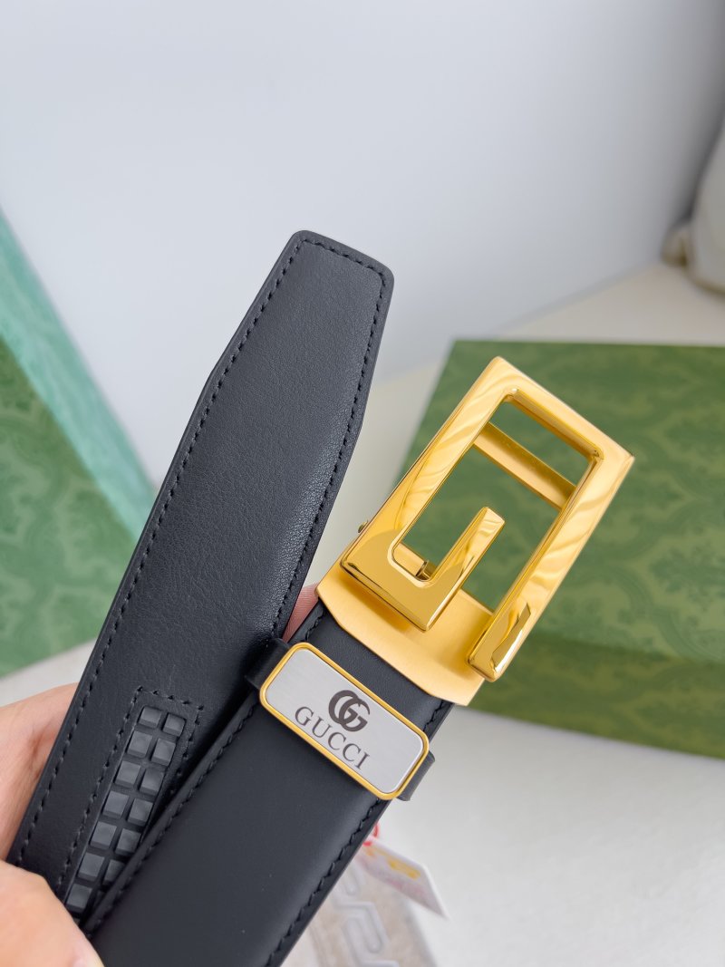 Gucci Automatic Buckle Leather Belt Black view