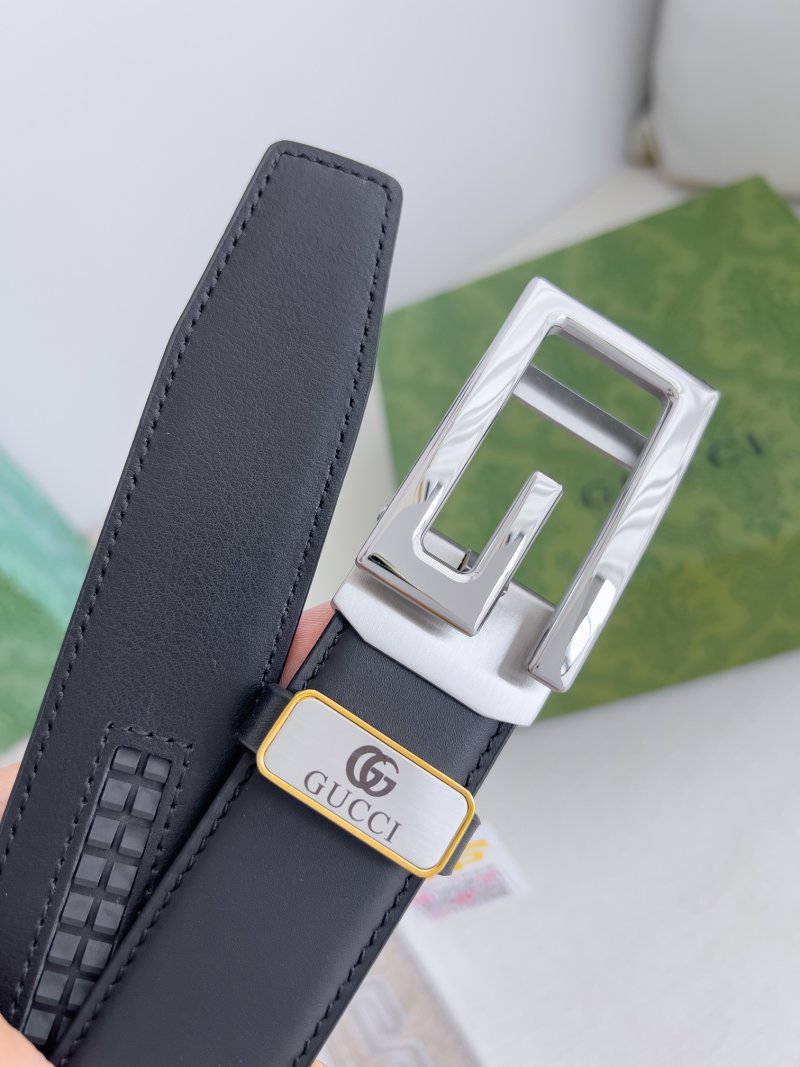 Gucci Automatic Buckle Leather Belt Black view