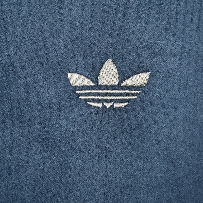 Adidas Navy Blue Duffle Jacket with Three Stripes view