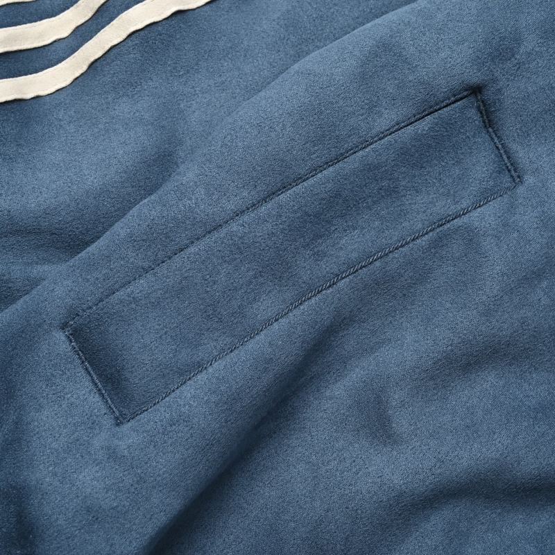 Adidas Navy Blue Duffle Jacket with Three Stripes view