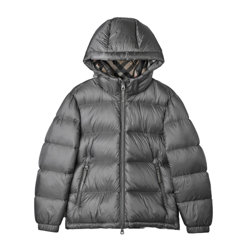 Women's Charcoal Puffer Down Jacket view