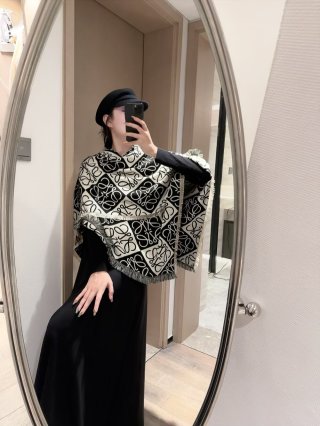 Loewe Anagram Reversible Cashmere Scarf Black & Cream view 2
