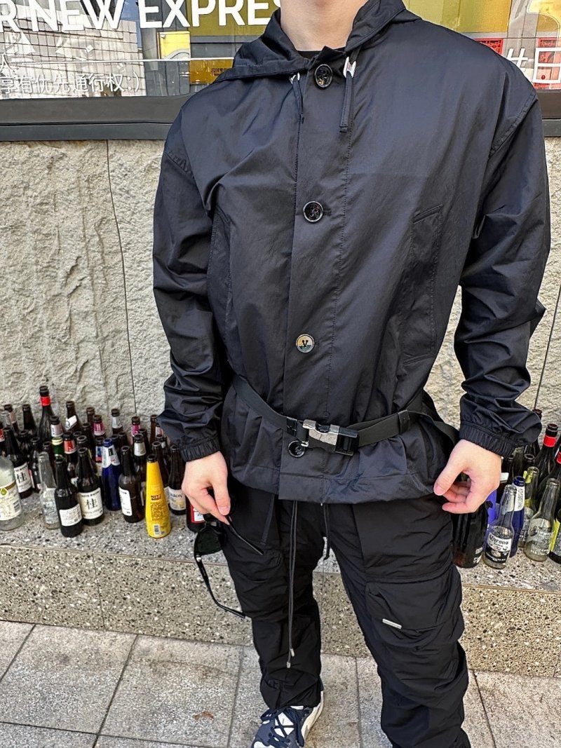 Stone Island Navy Hooded Nylon Jacket