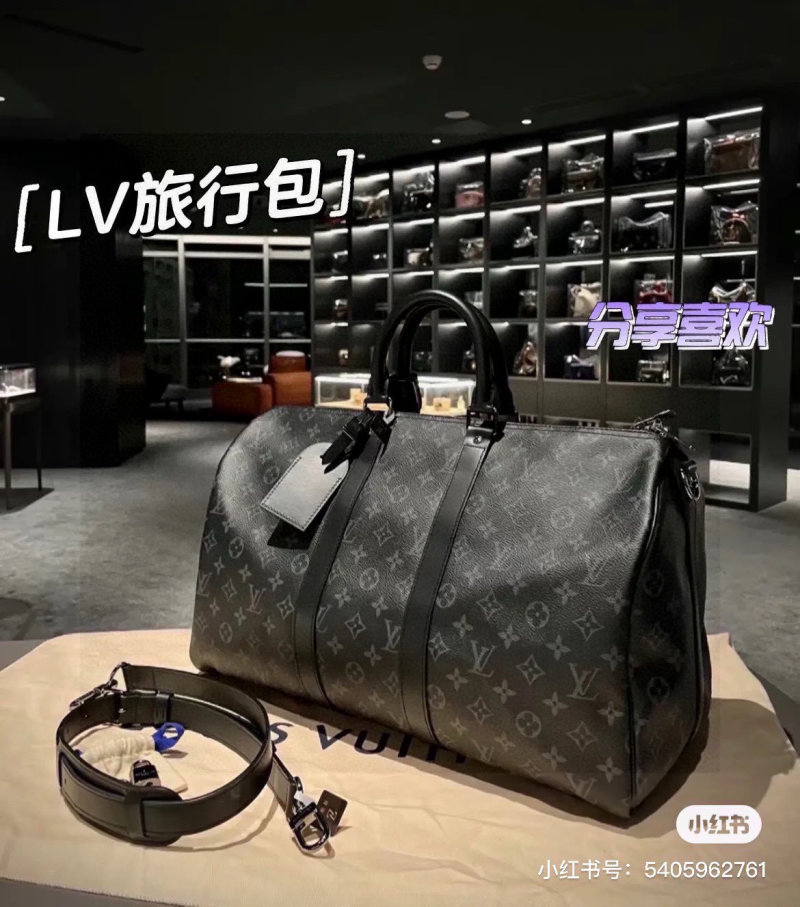 Louis Vuitton Keepall 55 Monogram Canvas Black