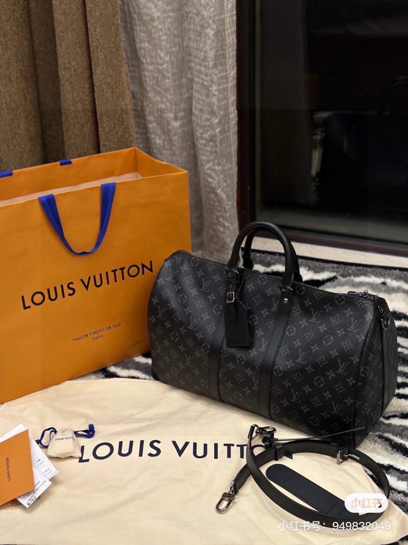 Louis Vuitton Keepall 55 Monogram Canvas Black view