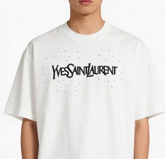 Yves Saint Laurent White Logo Short Sleeve T-Shirt view 2