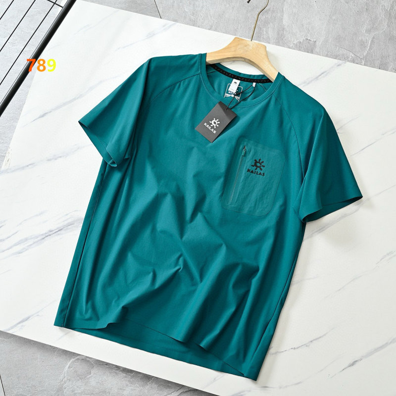 Kailas Teal Crew Neck Moisture-Wicking T-Shirt