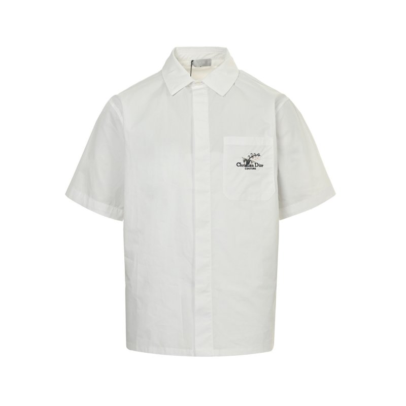 White Embroidered Pocket Shirt view