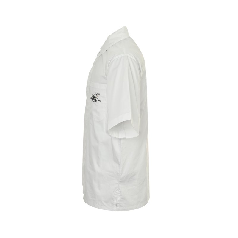 White Embroidered Pocket Shirt view