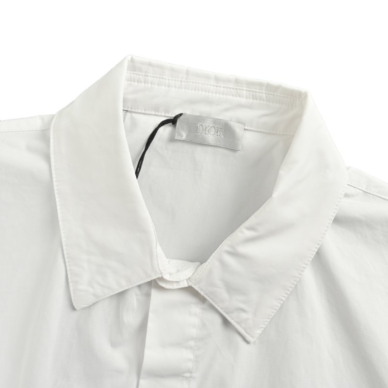White Embroidered Pocket Shirt view