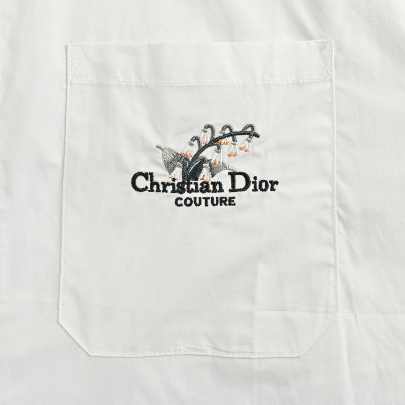 White Embroidered Pocket Shirt view