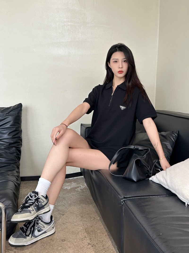 Prada Black Short-Sleeve Polo Shirt view