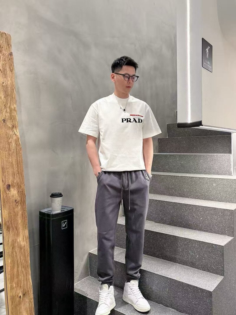 Prada Charcoal Drawstring Track Pants