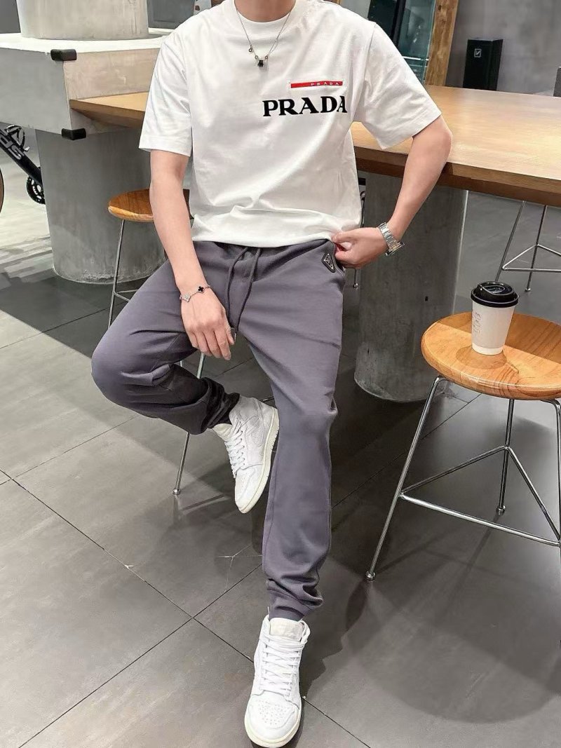 Prada Charcoal Drawstring Track Pants view