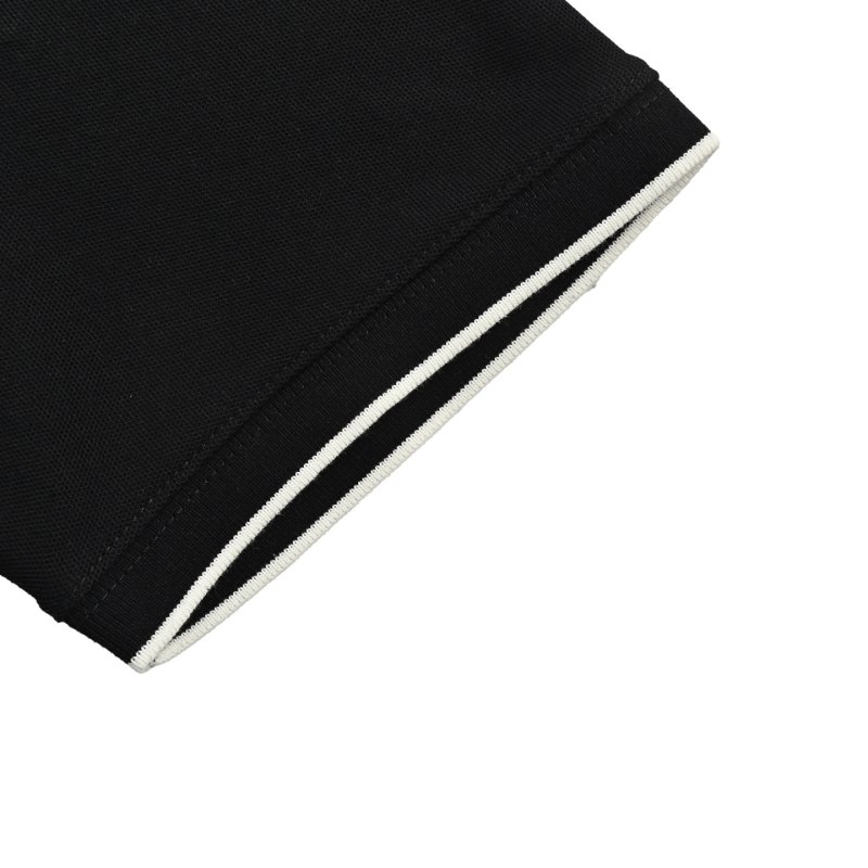 Prada Navy Polo Shirt with Striped Collar view