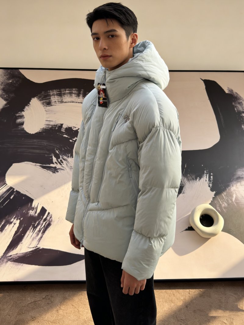 Premium Puffer Jacket - Cream White Hooded Down Coat view