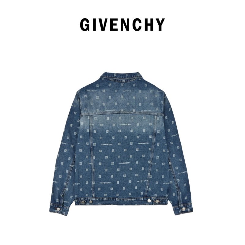 Givenchy 23FW Allover Logo Denim Jacket Blue view
