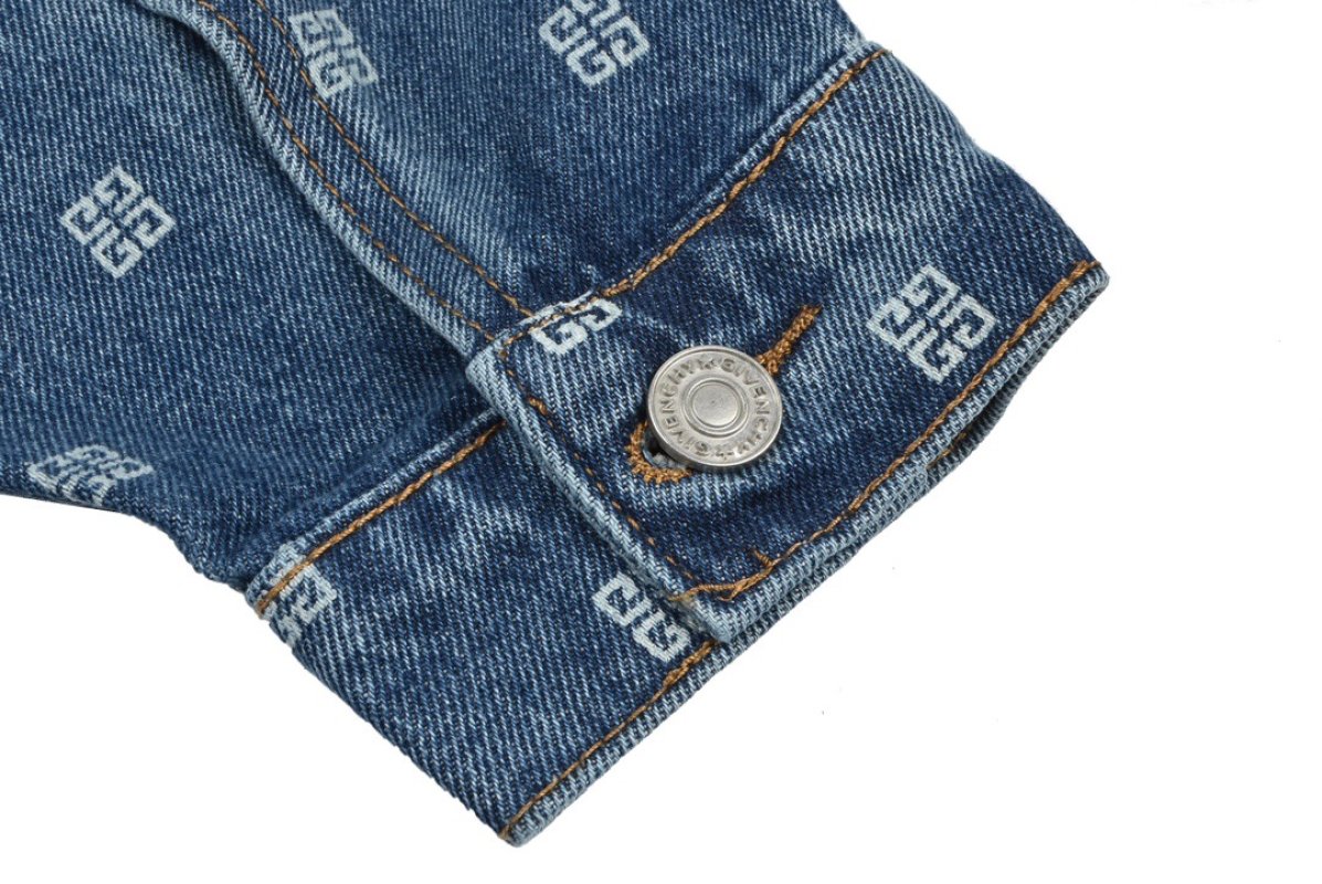 Givenchy 23FW Allover Logo Denim Jacket Blue view