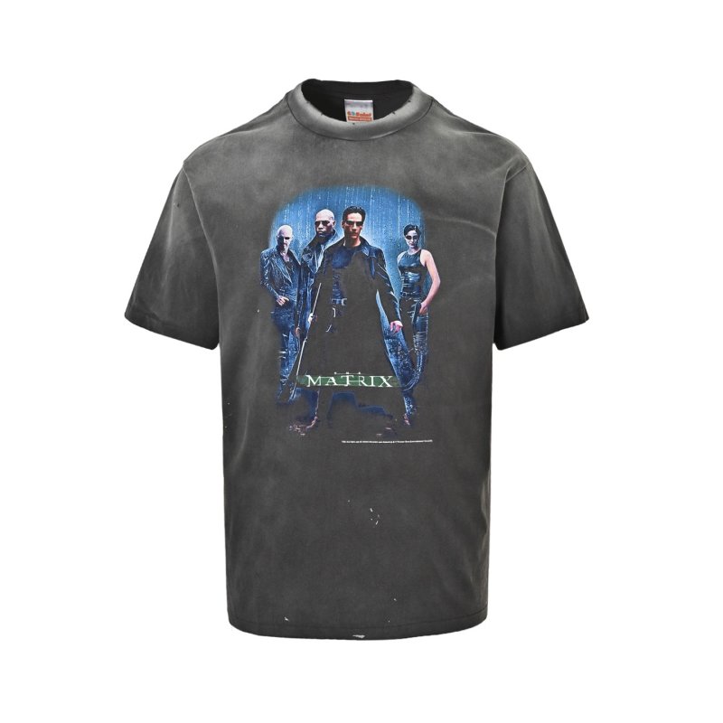 Matrix Graphic Print Oversized T-Shirt Charcoal view