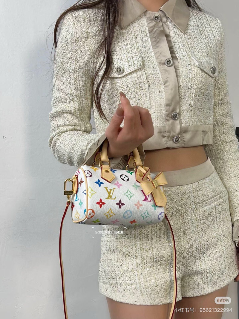 Louis Vuitton Multicolor Monogram Canvas Handbag White view