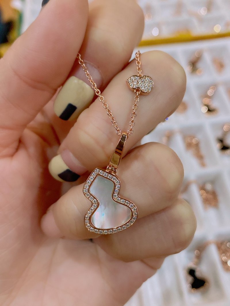 Rose Gold White Mother-of-Pearl Heart Pendant Necklace view