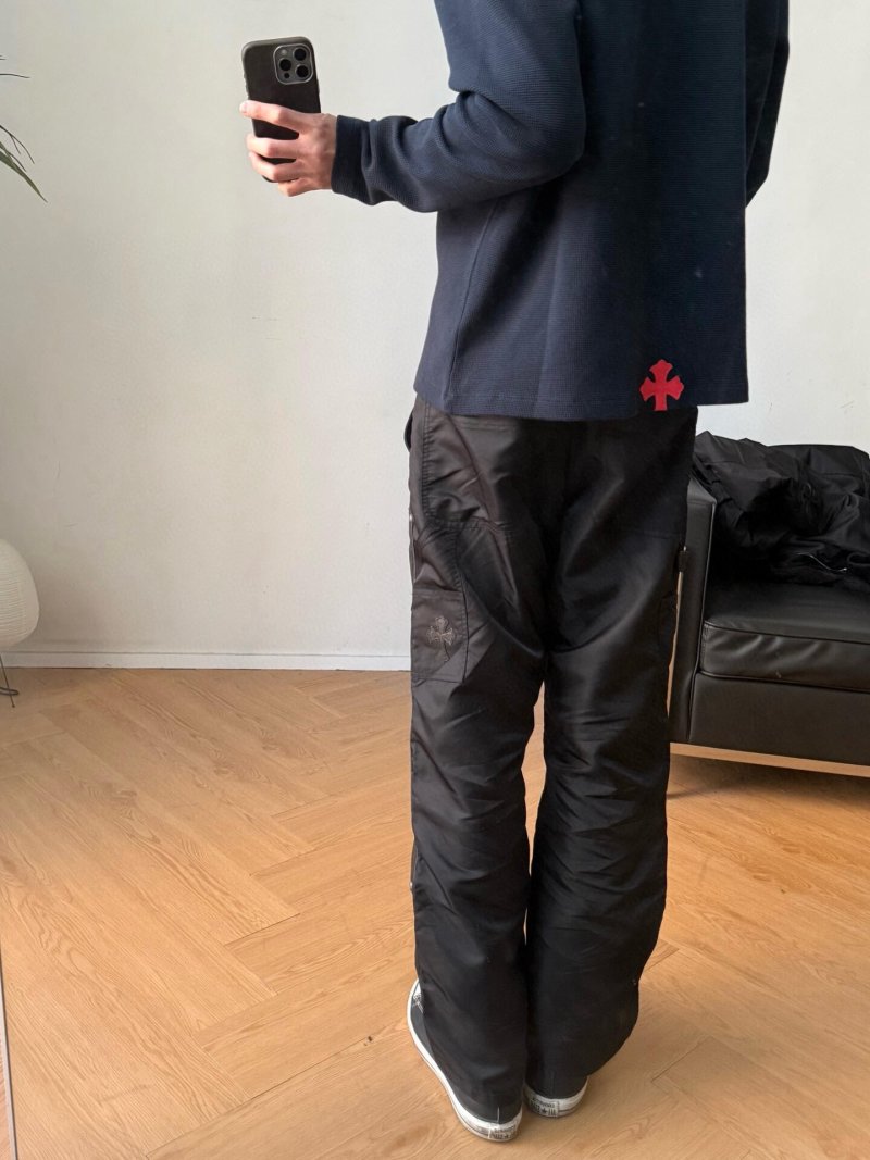 Chrome Hearts Black Long Sleeve Polo with Red Cross view