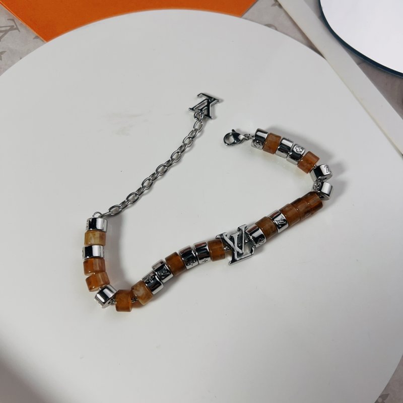 Louis Vuitton Monogram Beaded Bracelet - Brown & Silver view